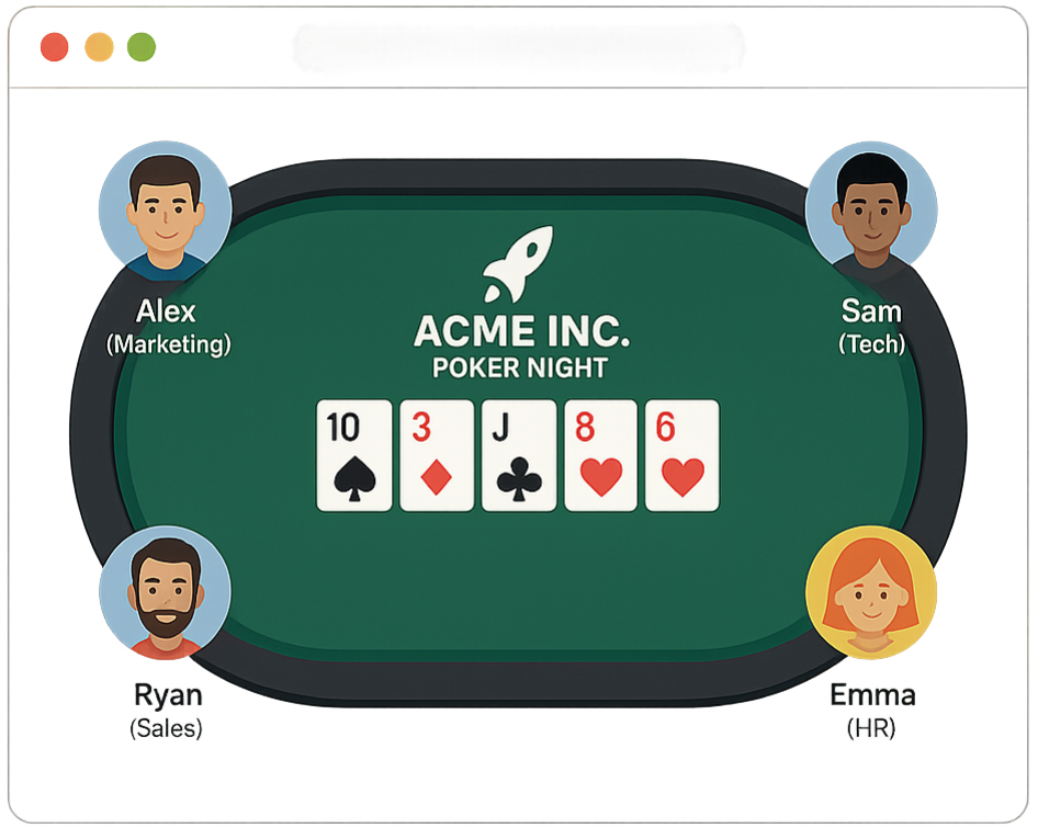 Branded virtual poker table